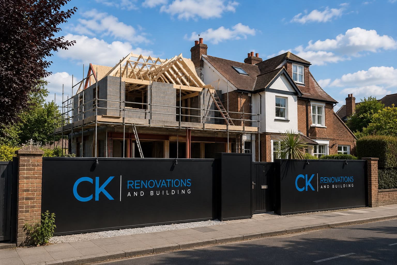 CK construction team reviewing project works